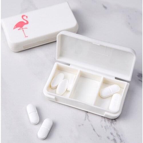 Portable Three-cube Box Portable Mini Pill Medicine Boxes Travel Home Drugs Tablet Empty Container Home Holder Cases