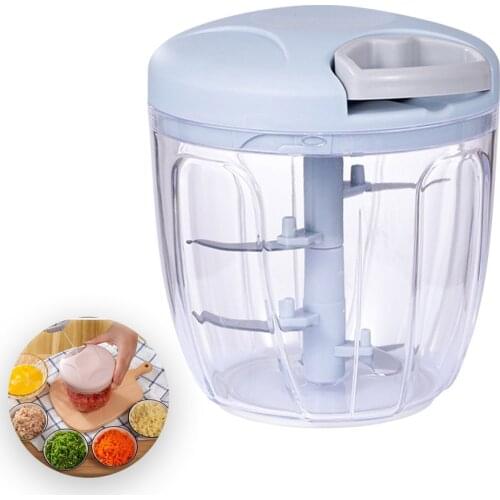 Manual meat grinder Food Chopper Manual Garlic Chopper Onion Chopper Garlic Mincer Hand Pull String Vegetable Processor 900ML