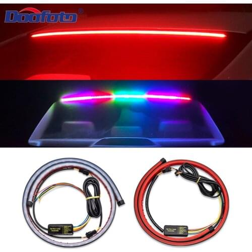 100cm Car Light Auto High Mount Brake Stop Lights Accessories Car Running Safety Warning Turn Signal LED Strips Lamps Waterproof