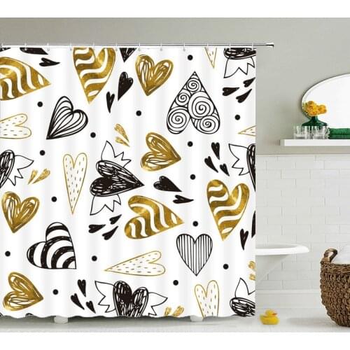 Waterproof Shower Curtains Bathroom Curtains Modern Simplicity Black White 3d Printing Bath Decoration 180*180cm Shower Curtain