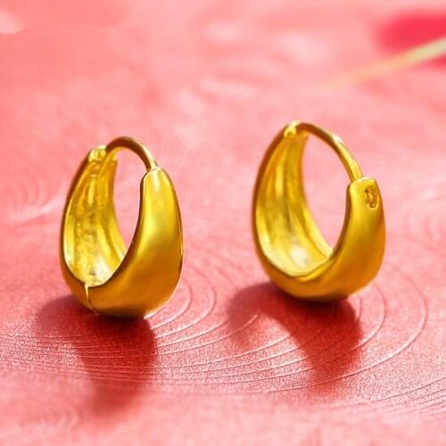 Womens Yellow Gold Filled Thick Small Hoop Earrings