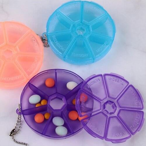 1Pcs Pill Case Plastic 7 Days Weekly Tablet Candy Box Portable Storage Tablet Holder Travel Organizer Pill Dispenser Container