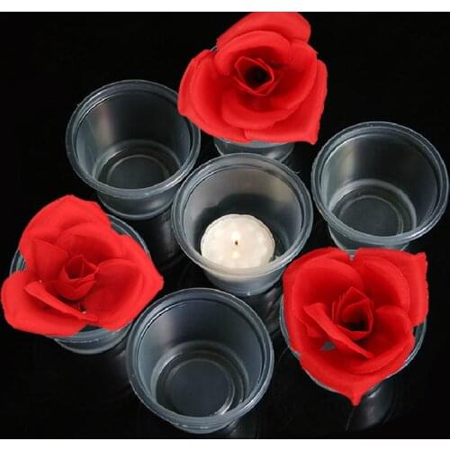 10/50Pcs Disposable Plastic Cup Candle Holder Clear Outdoor Picnic Plastic Tasting Cup Birthday Party Tableware Kitchen Supplies