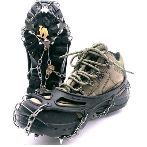 19 Teeth Stainless Steel Ice Gripper For Shoes Women Men Non-slip Crampons Ice Gripper Spike Grips Cleats For Ice Snow Climbing