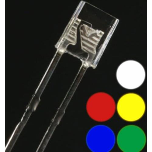 50PCS!!! 2*3*4MM square LED white hair white red emerald green blue yellow light-emitting diode light bright short foot