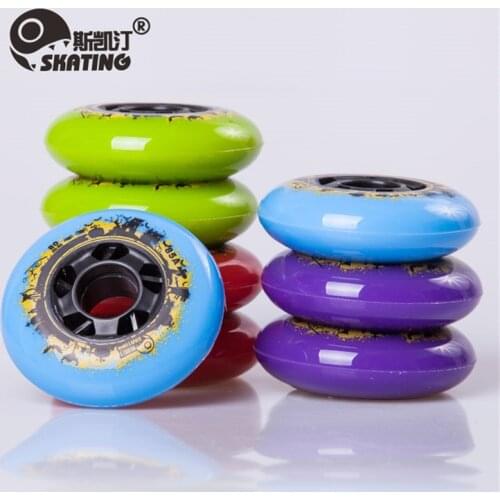 [72mm 76mm 80mm] SKATING Branded 85A Thin PU Meat Skating Wheel with 24mm Thickness Durable Inline Skates Wheel