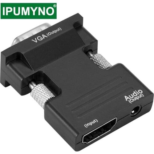 HDMI-Compatible To VGA Adapter TV Box 1080P PC Aux Jack 3.5 Video Audio Cable Converter Projector Monitor Projetor Display Port
