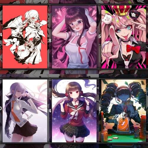 Diamond Embroidery Danganronpa Anime DIY Diamond Painting Full Round Drill Mosaic Cross Stitch Kits Kids Room Decoration