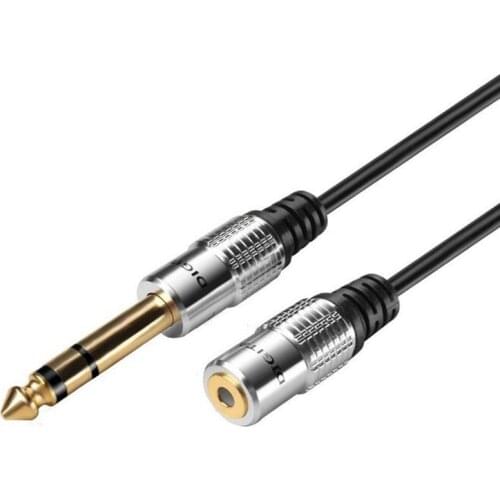LBSC Aluminum 6.35mm 1/4 Inch Stereo Plug Male to 3.5mm Stereo Jack Female Socket Headphone Extension Cable - 1 Feet