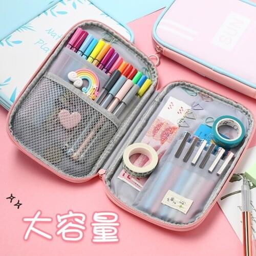 Big Capacity Pencil Case Cute Kawaii Pencils Bag Box Office School Stationery Supplies