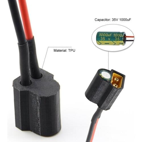 JMT 35V 1000uF XT60 Filter Capacitor 14AWG 100mm Cable Wire For Flight Controller ECS RC Drone FPV Racing Quadcopter Parts