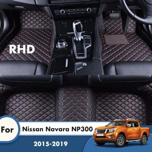 RHD Carpets For Nissan Navara NP300 2019 2018 2017 2016 2015 Leather Car Floor Mats Anti-Dirty Auto Styling Accessories Interior