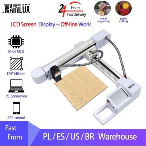 CNC Laser Engraver Desktop Laser Engraving Machine with LCD Screen Support Off-line Work 174*148mm Carving Area DIY Printer