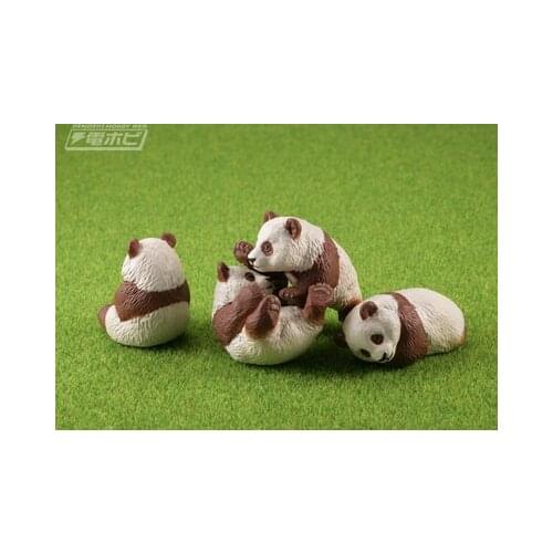 Mini PVC figure Doll model toy brown little panda 4pcs/set