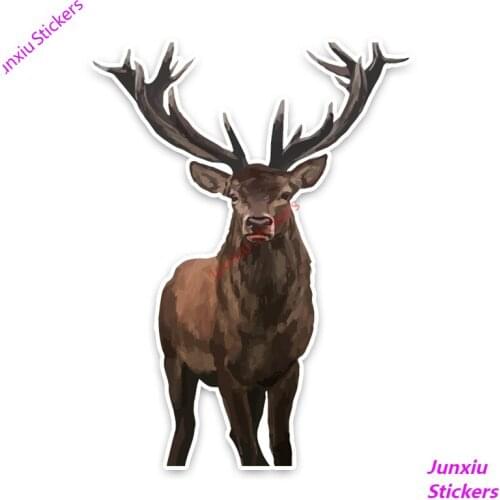 Cartoon Animal Deer Colorful Car Stickers and Decorative Novelty Waterproof Scratch-Proof Decoration Graphic PVC 15x12cm