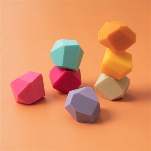 Lets Make Baby Toy Colorful Pile Wood Pendants Montessori Toys For Kids Wooden Silicone Set Diy Present Nursing Gift Baby Block