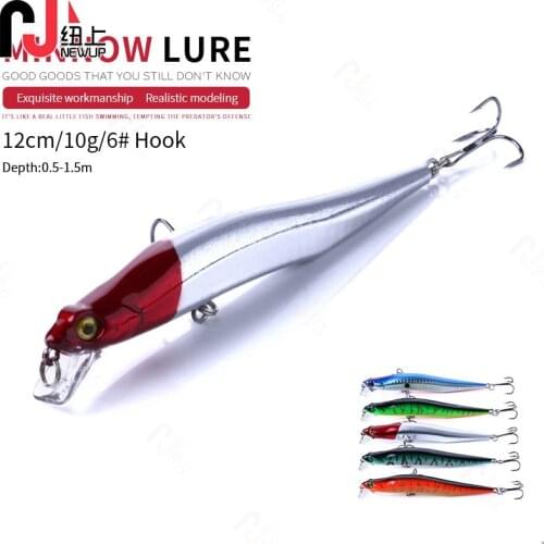 NEW UP 1PCS 12cm 10g Hard Bait Minnow Fishing lures Artificial Hard Fishing Bait Crankbait Carp Fishing Tackle diving 0.5-1.5m