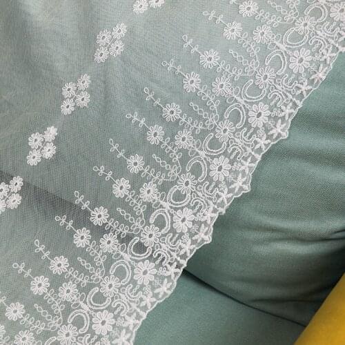 New Arrival 2Yards 42cm width white lace fabric diy crafts Sewing Suppies Decoration Accessories For Garments lace trim ribbons