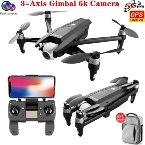 NEW Profissional Drone 6K Double Camera Drone 3-Axis Gimbal 50X ZOOM 170° ESC FPV Drone RC Distance 2km GPS Drone Quadcopter Toy