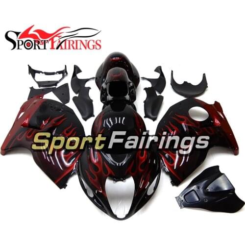 Fairings For Suzuki GSXR1300 Hayabusa Year 97 98 99 00 01 02 03 04 05 06 07 1997 - 2007 ABS Fairing Kit Black Red Flames Cowls