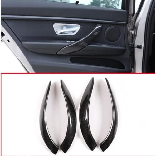 Real Carbon fiber For BMW F30 3 Series 2013-2019 Car Interior Door Handle Cover Trim Auto Accessories 4pcs