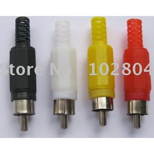 Solder RCA Plug Audio Video Connector 4 colors Red Black Yellow White 500 pcs per Lot Hot Sale