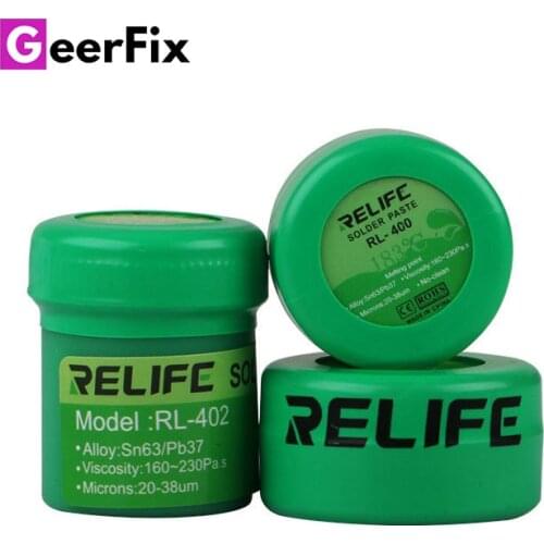 Relife Solder Paste Flux 183C Medium Temp Quality Advance Silver Soldering Welding Liquid for BGA CPU Repair RL-400 401 402 403