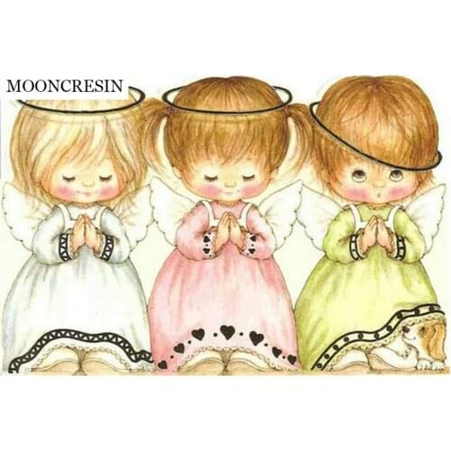 Needlework 5D Diy Diamond Painting Cross Stitch Three Little Angels Mosaic Crafts Diamond Embroidery Home Decoration Accessories
