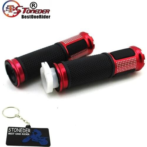 STONEDER Red 22mm 7/8" Handlebar Aluminium Hand Grips Universal For ATV Quad 4 Wheeler Pit Dirt Motor Bike Gas Motorized Bicycle