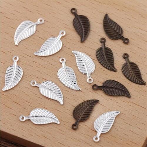 SIXTY TOWFISH 100 Pieces DIY Jewelry Accessories Size 6*14mm Brass Materials Leaves