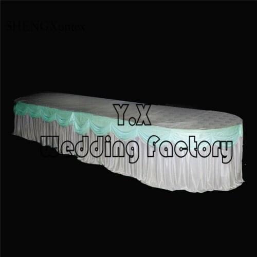 Ice Silk Table Skirt \ Table Cloth Skirting With Swag Drape Decoration