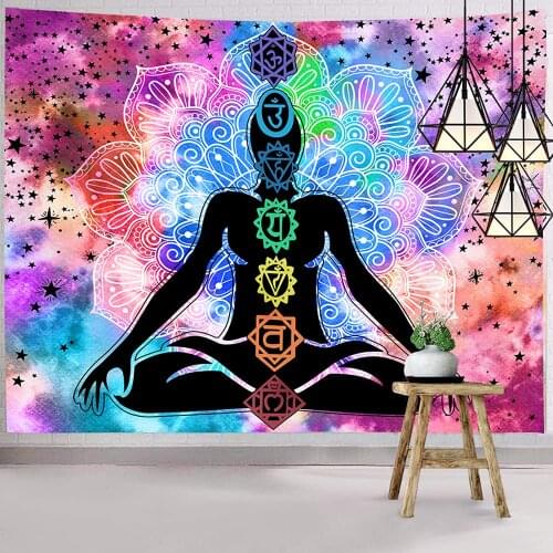 Trippy Meditation Wall Tapestry Hippie Tie Dye Wall Art Wall Hanging for Room Dorm Decor
