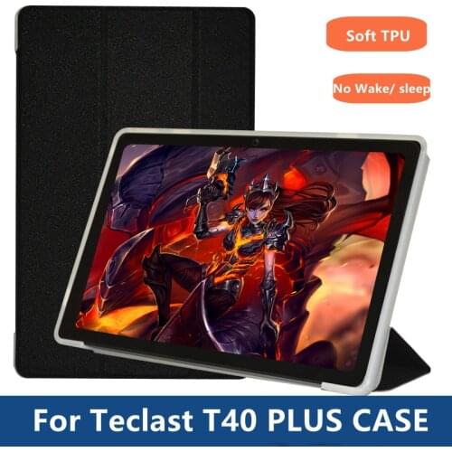 Ultra Thin Case For Teclast T40 Plus 2021 New Tablet Tri-fold Stand Cover Frosted Transparent Shell For T40PLUS Fundas +Gift