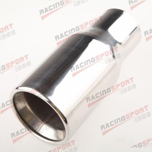 Universal T304 Stainless Steel Oval 3.5" Outlet Exhaust Muffler Tip 7.5" Length