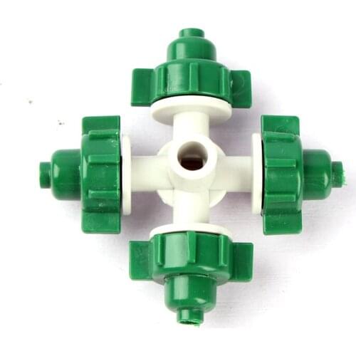 Newest 50pcs/Lot Cross Atomization Cooling Green Nozzle Sprinkler High Accurate 60 Waterline Nozzle Garden Irrigation Drip Spray
