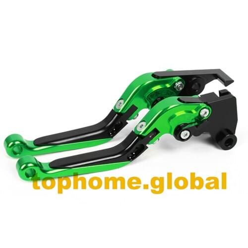 Green&Black Motorbike Accessories CNC Folding&Extending Brake Clutch Levers For Kawasaki Z750 (not Z750S model) 2007-2012 2008