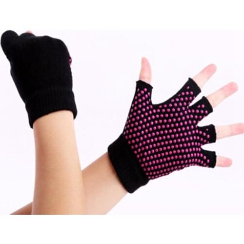 1Pair Unisex sports Cotton Breathe Non-slip Sweat Absorbent Half Finger Training Gloves Fitness Yoga Glove Fingerless Protecter