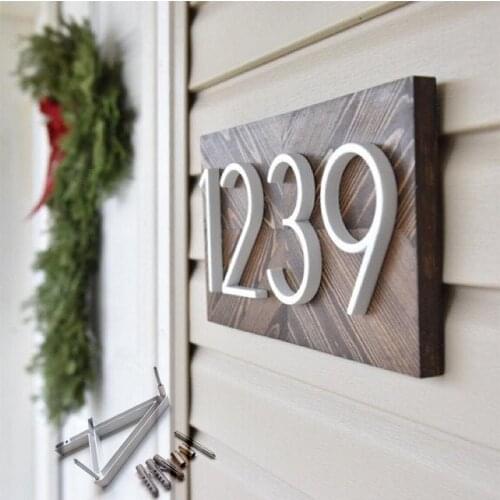 127mm Floating House Number Letters Big Modern Door Alphabet Home Outdoor 5 in.White Numbers Address Plaque Dash Slash Sign #0-9