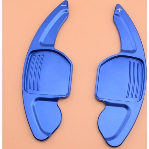 2pcs Blue Aluminum Alloy Steering Wheel Shift Paddle Gear Shifter Extension Fit for Audi TT Q7 R8 A6 S4