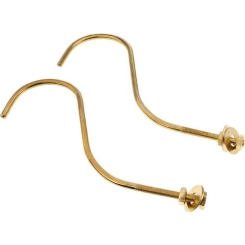 2 Pieces Brass Billiards Snooker Pool Table Edge Hook Cue Racks