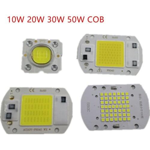 220V COB White 110V 220V 10W 20W 30W 50W 220V LED Bulb Lamp Input Smart IC Flood Light Spotlight