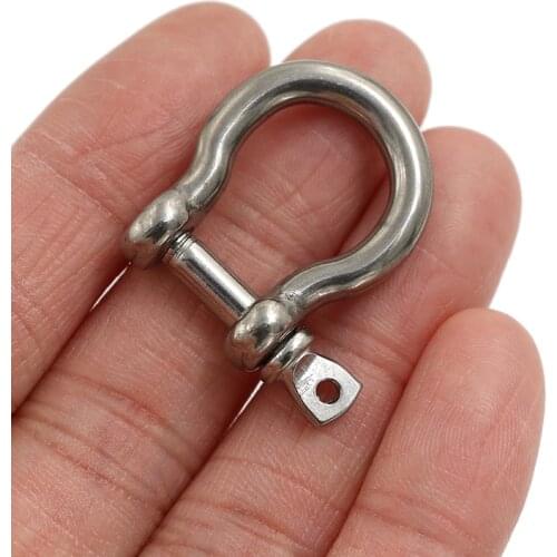 5Pcs/lot M4 Silver 304 Stainless Steel Rustproof Screw Pin Anchor Bow Shackle Clevis European Style Wholesale