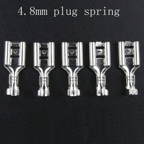50pcs Cold Terminals Car Speaker Terminals 4.8 Springs Copper Tin Plating /silver plated