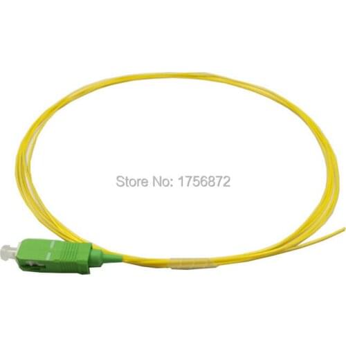 50pcs/lot SM SX PVC 0.9mm 1 Meters SC/APC Fiber Optic Pigtail