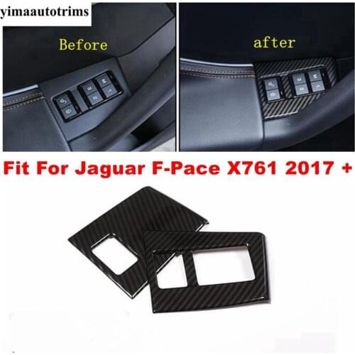 Auto Door Armrest Memory Button Switch Panel Decoration Cover Trim Fit For Jaguar F-Pace X761 2017 - 2020 ABS Carbon Fiber Look