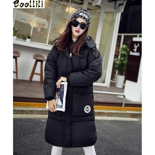 Boollili Winter Coat Women Parka Jacket Cotton Wadded Warm Hooded Loose Womens Winter Jackets and Coats Plus Size X-Long