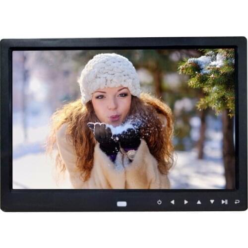 New design 12 inch seven touch buttons infront digital photo frame play picture video calendar support 1080P electronic album
