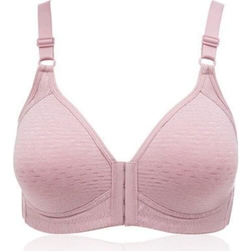 Women Wireless Padded Sports Bra front button bra no steel ring Underwear