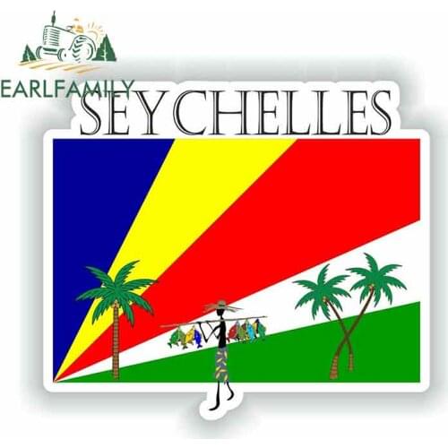 EARLFAMILY 13cm x 11.4cm For Seychelles Car Stickers Graffiti Decal Waterproof Vinyl Material Scratch-Proof Suitable For VAN SUV