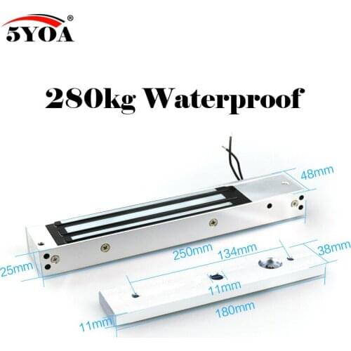Waterproof Electric Magnetic Lock Electronic Door Gate Opener 280kg Suction Holding Force Access for Out Side Use Outside